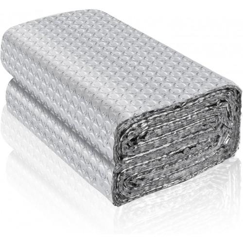 Reflective  Foil Insulation, Double Reflective Bubble Insulation Sheet, Aluminum Foil Bubble Shield, Reflective Window Insulation Radiant Barrier Roll for RV Windows Weatherproofing(23.6''x 10Ft)