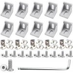 10Set 4040 Corner Bracket Connector Set for 4040 Aluminum Extrusion Accessories Silver