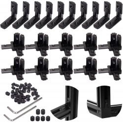 22Pcs 2020 Aluminum Extrusion Connectors 3-Way End Corner Bracket Connector Black T Slot L-Shape Interior Corner Joint Bracket for Aluminum Extrusion Profile Slot Connector Set 6mm with Screws&Wrench